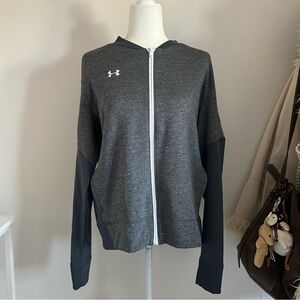 Under Armour Running Jacket Zip Up in Grey & Blue Size XL Casual Activewear